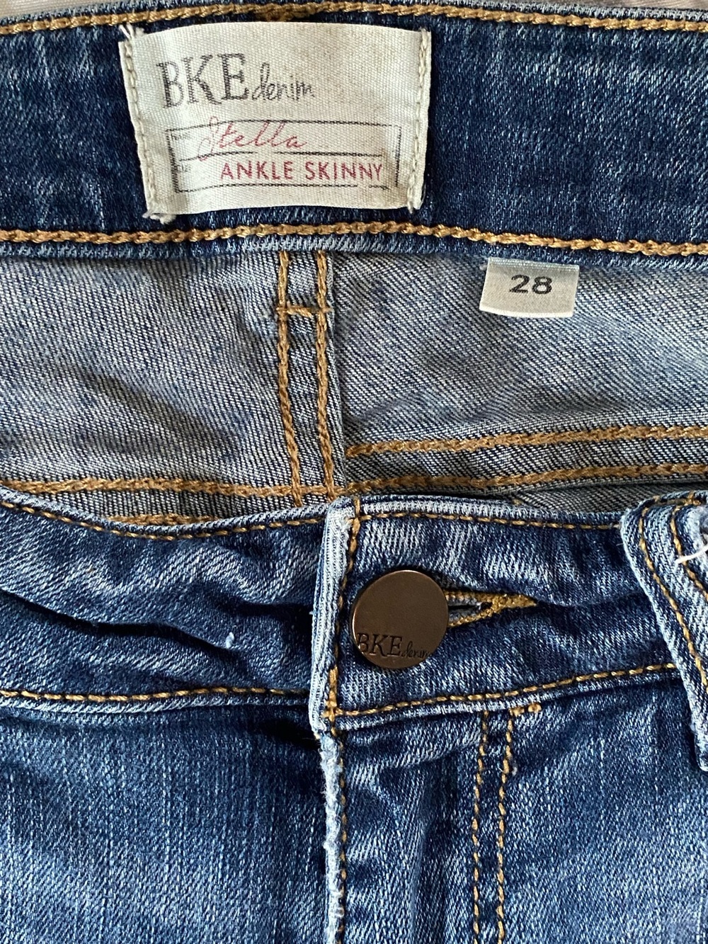BKE Stella Ankle Skinny Jeans - Medium Blue Denim